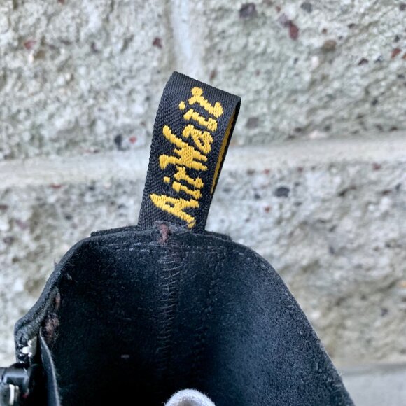 DR DOC MARTENS 14 Eyelet Boots Womens 5 EU 36 Black Leather Mid Calf Lace Up - Picture 6 of 10